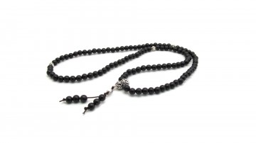 Mala black sandelwood zilver