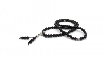 Mala black sandelwood zilver