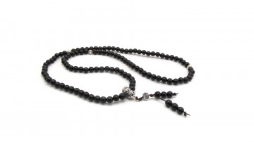 Mala black sandelwood zilver