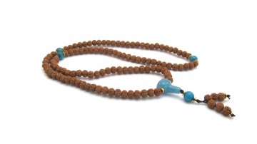 Mala ketting blue sponge quartz