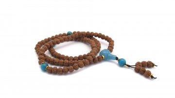 Mala ketting blue sponge quartz