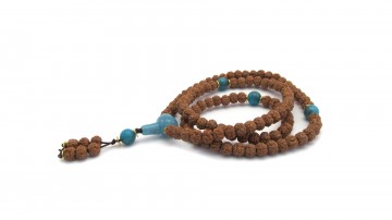 Mala ketting blue sponge quartz