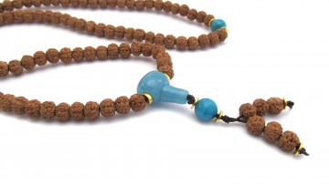 Mala ketting blue sponge quartz