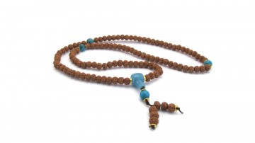 Mala ketting blue sponge quartz