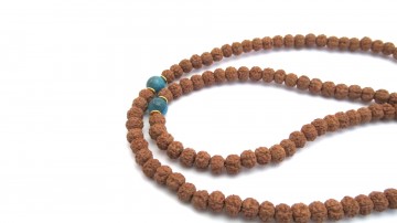Mala ketting blue sponge quartz