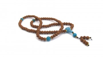 Mala ketting blue sponge quartz