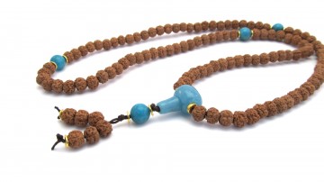 Mala ketting blue sponge quartz