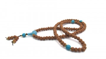 Mala ketting blue sponge quartz