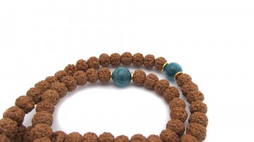 Mala ketting blue sponge quartz