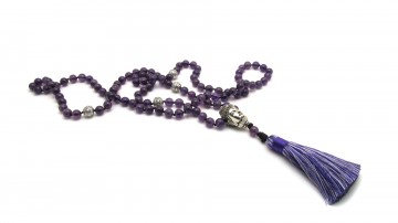 Mala ketting boeddha amethist
