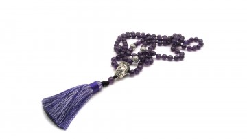 Mala ketting boeddha amethist
