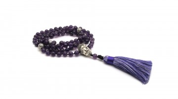 Mala ketting boeddha amethist