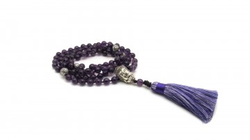 Mala ketting boeddha amethist