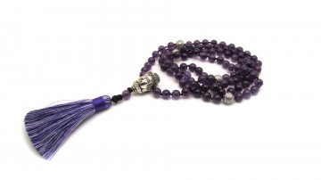 Mala ketting boeddha amethist