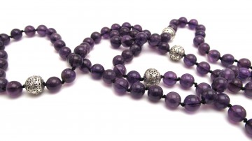 Mala ketting boeddha amethist