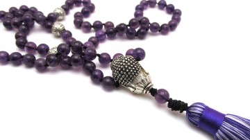 Mala ketting boeddha amethist