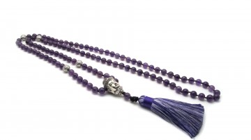 Mala ketting boeddha amethist