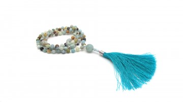 Mala ketting geknoopt amazoniet