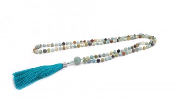 Mala ketting geknoopt amazoniet