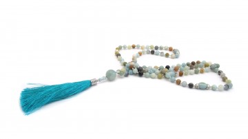 Mala ketting geknoopt amazoniet