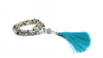 Mala ketting geknoopt amazoniet