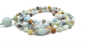 Mala ketting geknoopt amazoniet