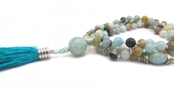 Mala ketting geknoopt amazoniet