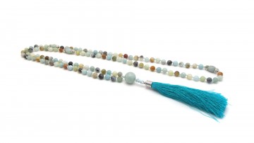 Mala ketting geknoopt amazoniet