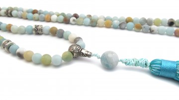 Mala ketting geregen mat amazoniet