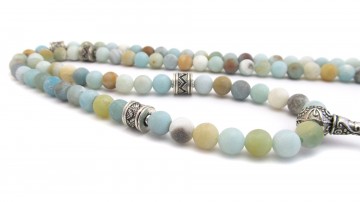 Mala ketting geregen mat amazoniet