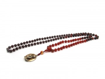 Mala ketting lotus carneool