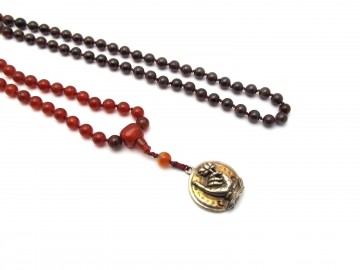 Mala ketting mudra lotus carneool