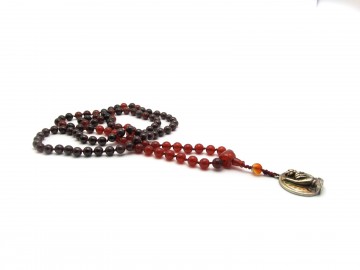 Mala ketting mudra lotus carneool