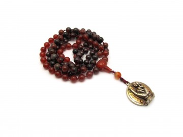 Mala ketting mudra lotus carneool