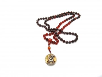 Mala ketting mudra lotus carneool