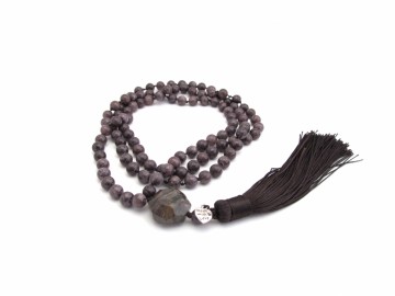 Mala ketting paarse agaat edelsteen