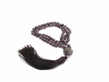 Mala ketting paarse agaat edelsteen