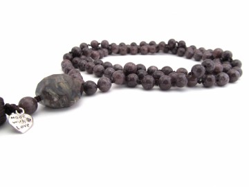 Mala ketting paarse agaat edelsteen