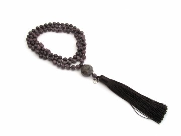 Mala ketting paarse agaat edelsteen