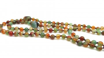 Mala ketting pauw agaat