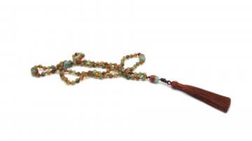 Mala ketting pauw agaat