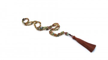 Mala ketting pauw agaat