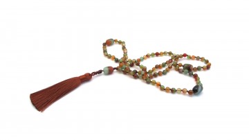 Mala ketting pauw agaat