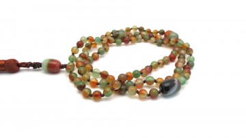 Mala ketting pauw agaat