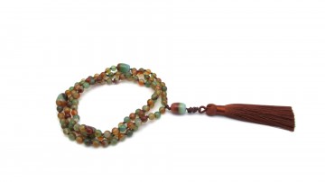 Mala ketting pauw agaat