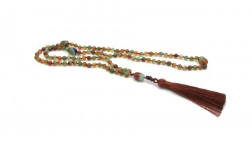 Mala ketting pauw agaat