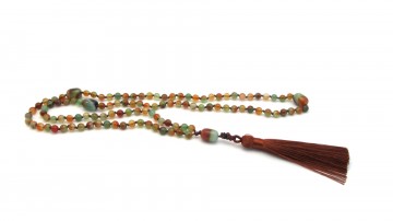 Mala ketting pauw agaat