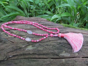 Mala ketting pink jade