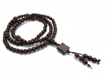 Mala ketting rode sandelwood flower