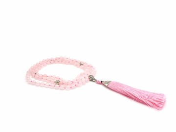 Rozen kwarts edelsteen mala